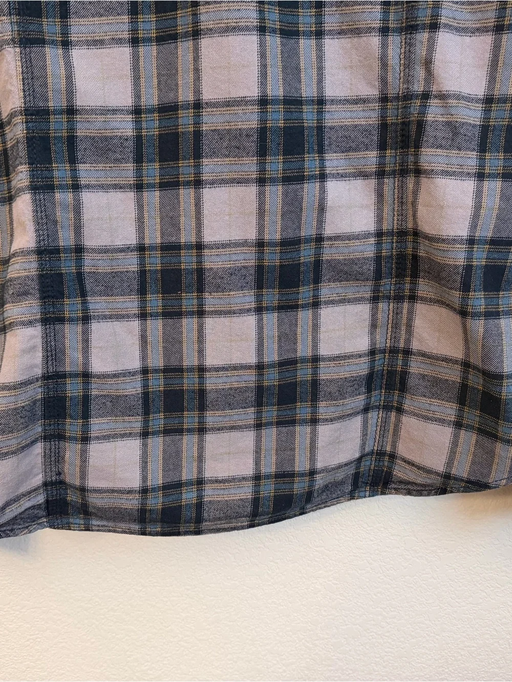 True Religion Gray and Blue Plaid Western Shirt Sz XL